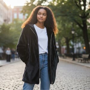 Chic Black Teddy Jacket for Women